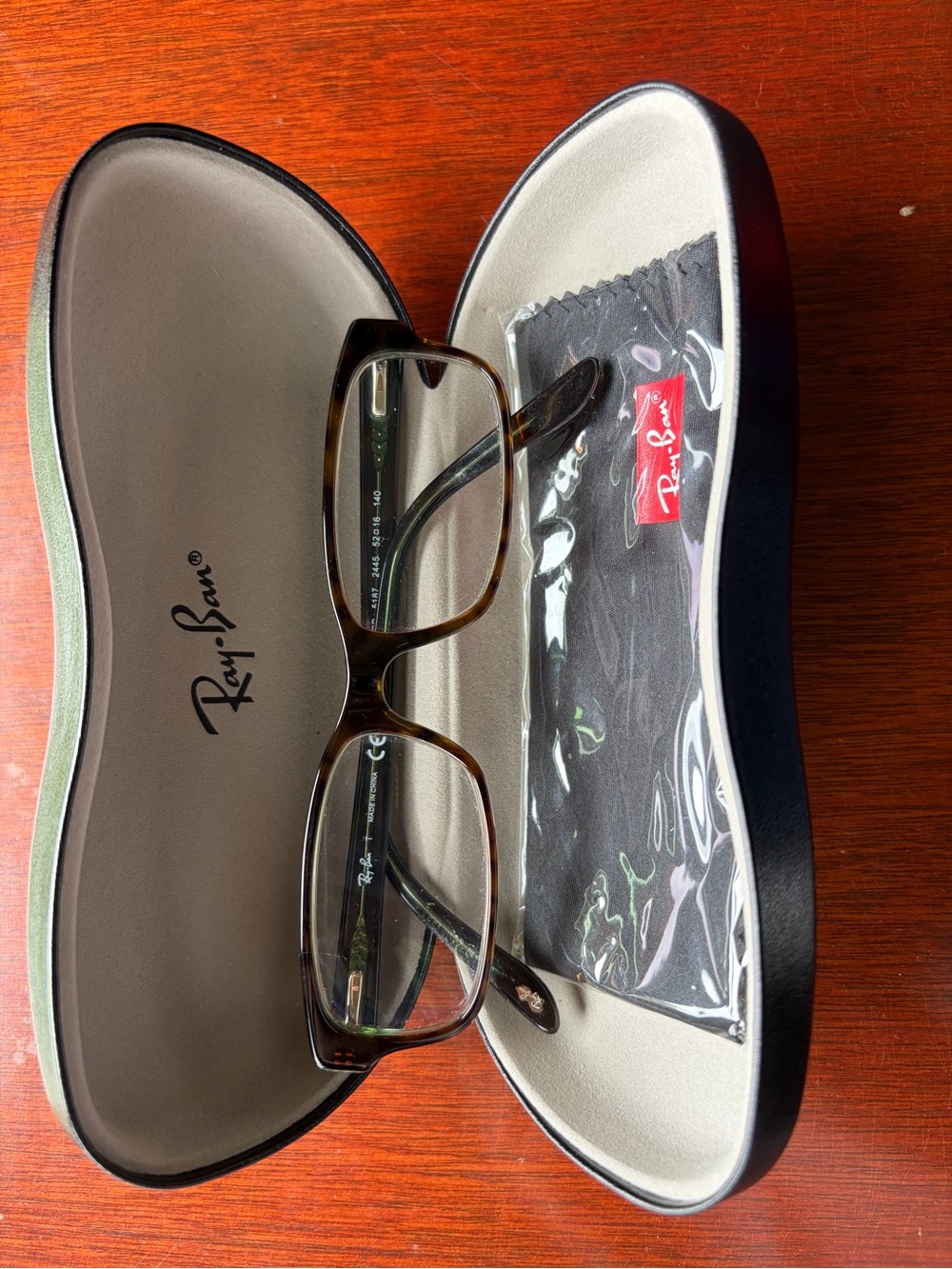 Ray-Ban Women’s Brown Tortoiseshell Optical Glasses with Case + Cloth